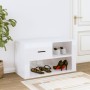 Mueble zapatero madera contrachapada blanco brillo 80x35x45 cm en Zapateros y organizadores de calzado | Comprar online en Foru.