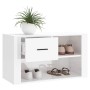 Mueble zapatero madera contrachapada blanco brillo 80x35x45 cm en Zapateros y organizadores de calzado | Comprar online en Foru.