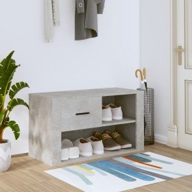 Mueble zapatero madera contrachapada gris hormigón 80x35x45 cm en Zapateros y organizadores de calzado | Comprar online en Foru.