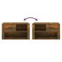 Mueble zapatero madera contrachapada roble ahumado 80x35x45 cm en Zapateros y organizadores de calzado | Comprar online en Foru.