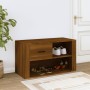 Mueble zapatero contrachapada color marrón roble 80x35x45 cm en Zapateros y organizadores de calzado | Comprar online en Foru.es