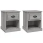 Mesitas de noche 2 uds madera contrachapada gris 39x39x47,5 cm de vidaXL, Mesitas de noche - Ref: Foro24-816141, Precio: 56,9...