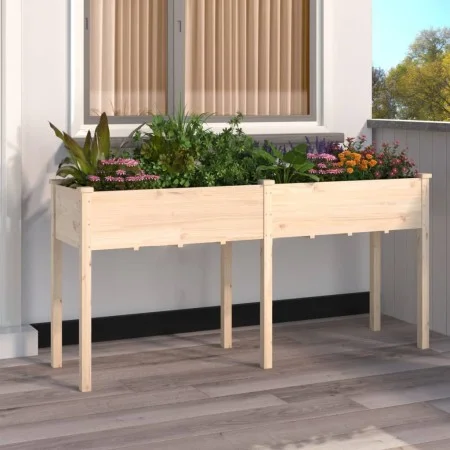 Jardinera con forro madera maciza de abeto 161x45x76 cm de vidaXL, Maceteros y jardineras - Ref: Foro24-364236, Precio: 116,7...