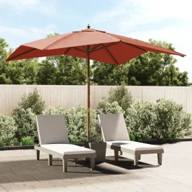 Sombrilla de jardín con poste de madera terracota 300x300x273cm de vidaXL, Sombrillas - Ref: Foro24-363196, Precio: 93,29 €, ...