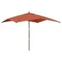 Sombrilla de jardín con poste de madera terracota 300x300x273cm de vidaXL, Sombrillas - Ref: Foro24-363196, Precio: 93,29 €, ...
