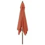Sombrilla de jardín con poste de madera terracota 300x300x273cm de vidaXL, Sombrillas - Ref: Foro24-363196, Precio: 93,29 €, ...