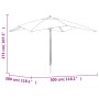 Sombrilla de jardín con poste de madera terracota 300x300x273cm de vidaXL, Sombrillas - Ref: Foro24-363196, Precio: 94,21 €, ...