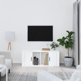 Mueble para TV madera contrachapada blanco 100x35x40 cm en Muebles TV | Comprar online en Foru.es