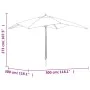 Sombrilla de jardín poste de madera rojo burdeos 300x300x273 cm de vidaXL, Sombrillas - Ref: Foro24-363195, Precio: 82,05 €, ...