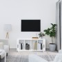 Mueble de TV madera contrachapada blanco brillo 100x35x40 cm en Muebles TV | Comprar online en Foru.es