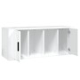 Mueble de TV madera contrachapada blanco brillo 100x35x40 cm en Muebles TV | Comprar online en Foru.es