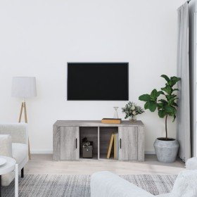 Mueble de TV madera contrachapada gris Sonoma 100x35x40 cm en Muebles TV | Comprar online en Foru.es