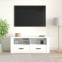 Mueble de TV madera contrachapada blanco brillo 100x35x40 cm en Muebles TV | Comprar online en Foru.es