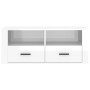 Mueble de TV madera contrachapada blanco brillo 100x35x40 cm en Muebles TV | Comprar online en Foru.es