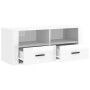 Mueble de TV madera contrachapada blanco brillo 100x35x40 cm en Muebles TV | Comprar online en Foru.es