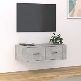 Mueble de TV colgante madera gris hormigón 80x36x25 cm en Muebles TV | Comprar online en Foru.es