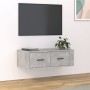 Mueble de TV colgante madera gris hormigón 80x36x25 cm en Muebles TV | Comprar online en Foru.es