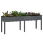 Jardinera con forro madera maciza de abeto gris 203x53x76 cm de vidaXL, Maceteros y jardineras - Ref: Foro24-364241, Precio: ...