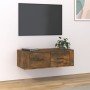 Mueble de TV colgante madera roble ahumado 80x36x25 cm en Muebles TV | Comprar online en Foru.es