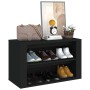 Mueble zapatero de madera contrachapada negro 75x35x45 cm en Zapateros y organizadores de calzado | Comprar online en Foru.es