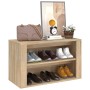 Mueble zapatero madera contrachapada roble Sonoma 75x35x45 cm en Zapateros y organizadores de calzado | Comprar online en Foru.e