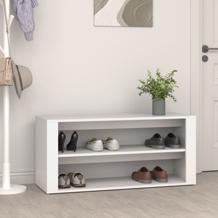 Mueble zapatero de madera contrachapada blanco 100x35x45 cm en Zapateros y organizadores de calzado | Comprar online en Foru.es