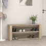 Mueble zapatero madera contrachapada roble Sonoma 100x35x45 cm en Zapateros y organizadores de calzado | Comprar online en Foru.