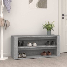 Mueble zapatero madera contrachapada gris hormigón 100x35x45 cm en Zapateros y organizadores de calzado | Comprar online en Foru
