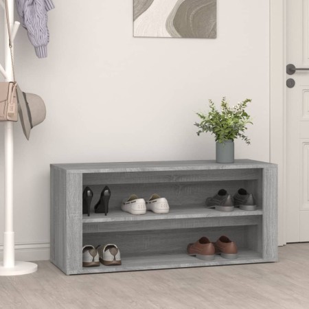 Mueble zapatero madera contrachapada gris hormigón 100x35x45 cm en Zapateros y organizadores de calzado | Comprar online en Foru