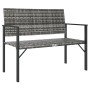 Banco de jardín de 2 plazas ratán sintético gris de vidaXL, Bancos de jardín - Ref: Foro24-364122, Precio: 90,54 €, Descuento: %