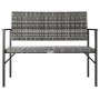 Banco de jardín de 2 plazas ratán sintético gris de vidaXL, Bancos de jardín - Ref: Foro24-364122, Precio: 90,54 €, Descuento: %