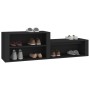 Mueble zapatero madera contrachapada negro 150x35x45 cm en Zapateros y organizadores de calzado | Comprar online en Foru.es