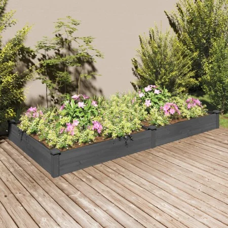 Jardinera arriate con forro madera abeto gris 240x120x25 cm de vidaXL, Maceteros y jardineras - Ref: Foro24-364303, Precio: 1...