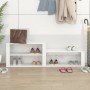 Mueble zapatero madera contrachapada blanco brillo 150x35x45 cm en Zapateros y organizadores de calzado | Comprar online en Foru