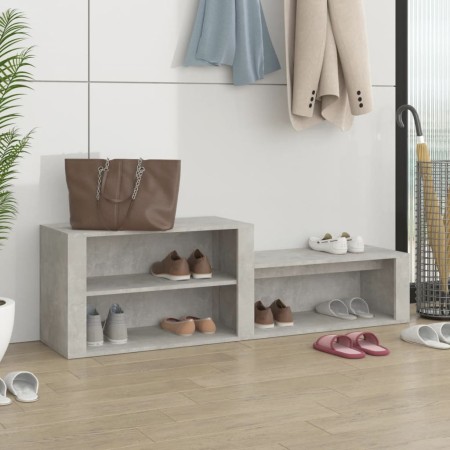 Mueble zapatero madera contrachapada gris hormigón 150x35x45 cm en Zapateros y organizadores de calzado | Comprar online en Foru
