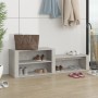 Mueble zapatero madera contrachapada gris hormigón 150x35x45 cm en Zapateros y organizadores de calzado | Comprar online en Foru