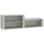 Mueble zapatero madera contrachapada gris hormigón 150x35x45 cm en Zapateros y organizadores de calzado | Comprar online en Foru