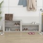 Mueble zapatero madera contrachapada gris hormigón 150x35x45 cm en Zapateros y organizadores de calzado | Comprar online en Foru