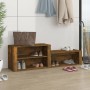 Mueble zapatero madera contrachapada roble ahumado 150x35x45 cm en Zapateros y organizadores de calzado | Comprar online en Foru