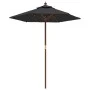 Sombrilla de jardín con poste de madera negro 196x231 cm de vidaXL, Sombrillas - Ref: Foro24-363165, Precio: 48,91 €, Descuen...