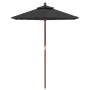 Sombrilla de jardín con poste de madera negro 196x231 cm de vidaXL, Sombrillas - Ref: Foro24-363165, Precio: 48,91 €, Descuen...