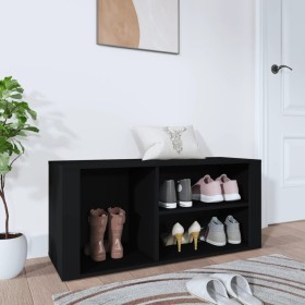 Mueble zapatero madera contrachapada negro 100x35x45 cm en Zapateros y organizadores de calzado | Comprar online en Foru.es