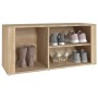 Mueble zapatero madera contrachapada roble Sonoma 100x35x45 cm en Zapateros y organizadores de calzado | Comprar online en Foru.
