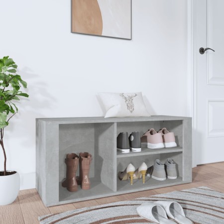 Mueble zapatero madera contrachapada gris hormigón 100x35x45 cm en Zapateros y organizadores de calzado | Comprar online en Foru