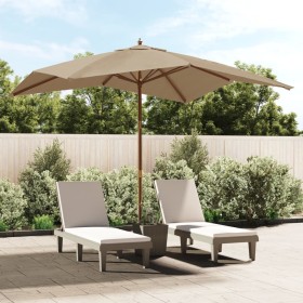 Sombrilla de jardín poste de madera gris taupé 300x300x273 cm de vidaXL, Sombrillas - Ref: Foro24-363194, Precio: 82,96 €, De...