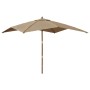 Sombrilla de jardín poste de madera gris taupé 300x300x273 cm de vidaXL, Sombrillas - Ref: Foro24-363194, Precio: 82,96 €, De...