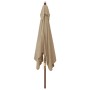Sombrilla de jardín poste de madera gris taupé 300x300x273 cm de vidaXL, Sombrillas - Ref: Foro24-363194, Precio: 82,96 €, De...