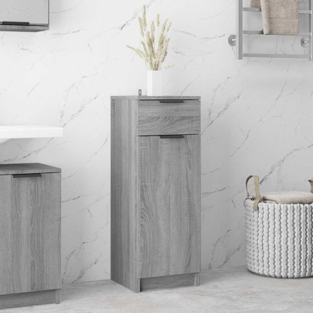 Armario de baño madera contrachapada gris Sonoma 32x34x90 cm en Armarios y almacenamiento | Comprar online en Foru.es