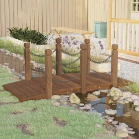 Puente de jardín con cadenas madera maciza abeto 150x67x56cm de vidaXL, Puentes de jardín - Ref: Foro24-363358, Precio: 138,8...