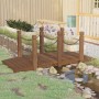 Puente de jardín con cadenas madera maciza abeto 150x67x56cm de vidaXL, Puentes de jardín - Ref: Foro24-363358, Precio: 159,2...